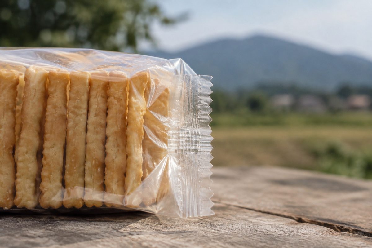 Close detail of cracker texture