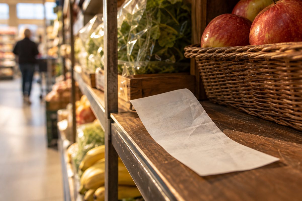 Unbranded grocery packages being checked